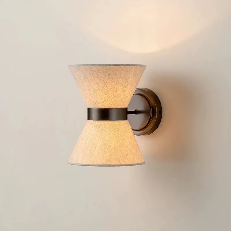 Lampe murale en tissu LED simple de style rétro japonais