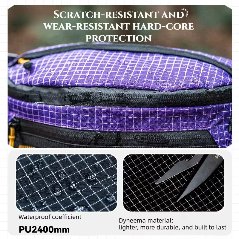 Hikeman 2.0 Sac de taille Dyneema imperméable UrltraLight multi-poches pour le cyclisme