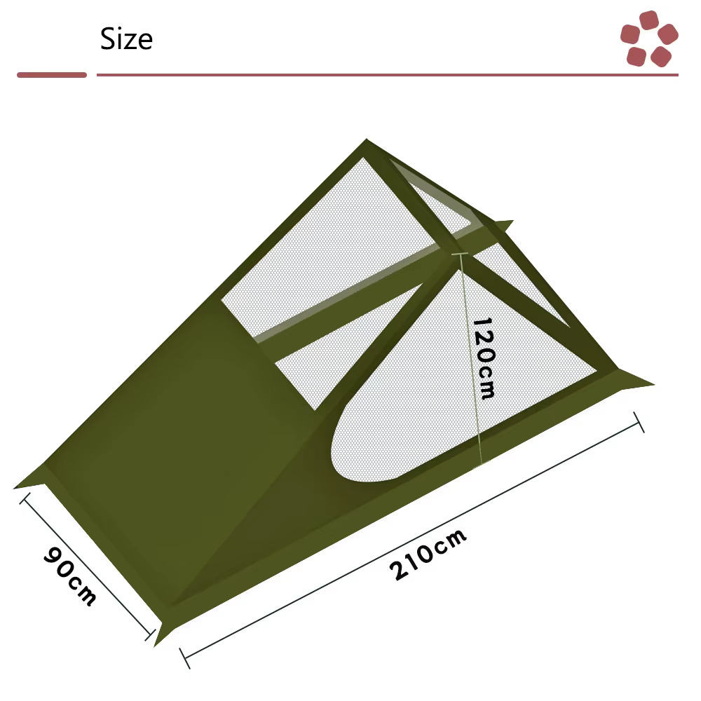 Airy Tente en maille aérée pour le camping en plein air, randonnée simple, légère, intérieure, sans poteau, sac à dos pour 1 personne