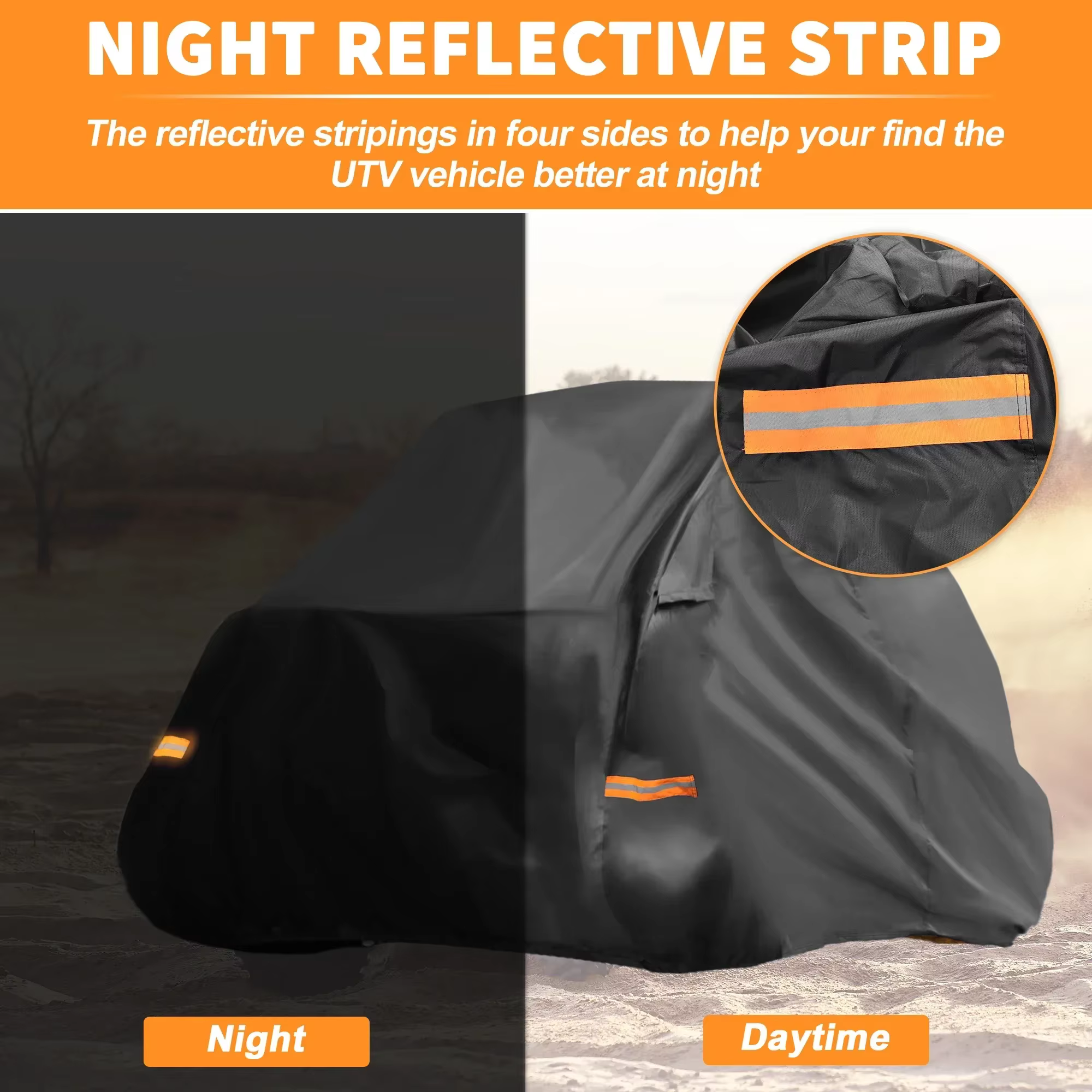 Juste de protection étanche pour UTV, étanche, côte à côte, 210D-PU, 1000x256x110 cm, convient pour Yincin is RZR XP 120 dehors, extérieur