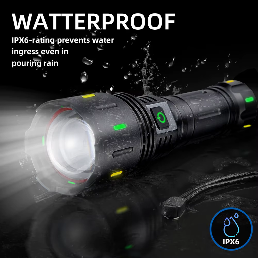 2025 lampe de poche LED la plus puissante Rechargeable 800W lampes