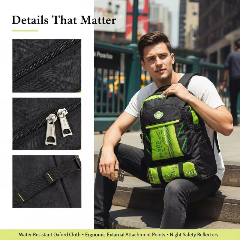 Sac à dos de sport imperméable grande capacité avec plusieurs poches et bretelles rembourrées