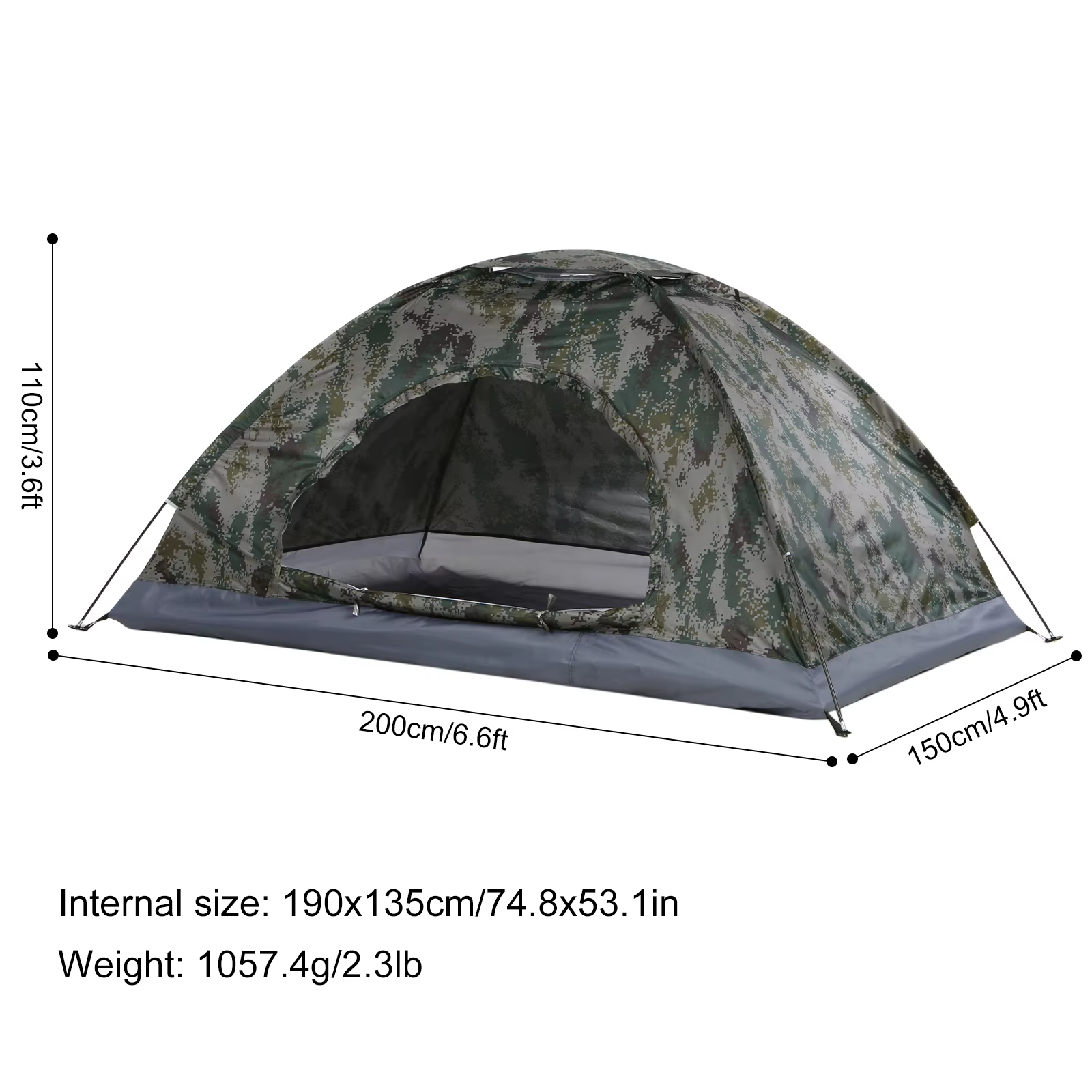 Tente de camping ultralégère monocouche portable CamSolomon
