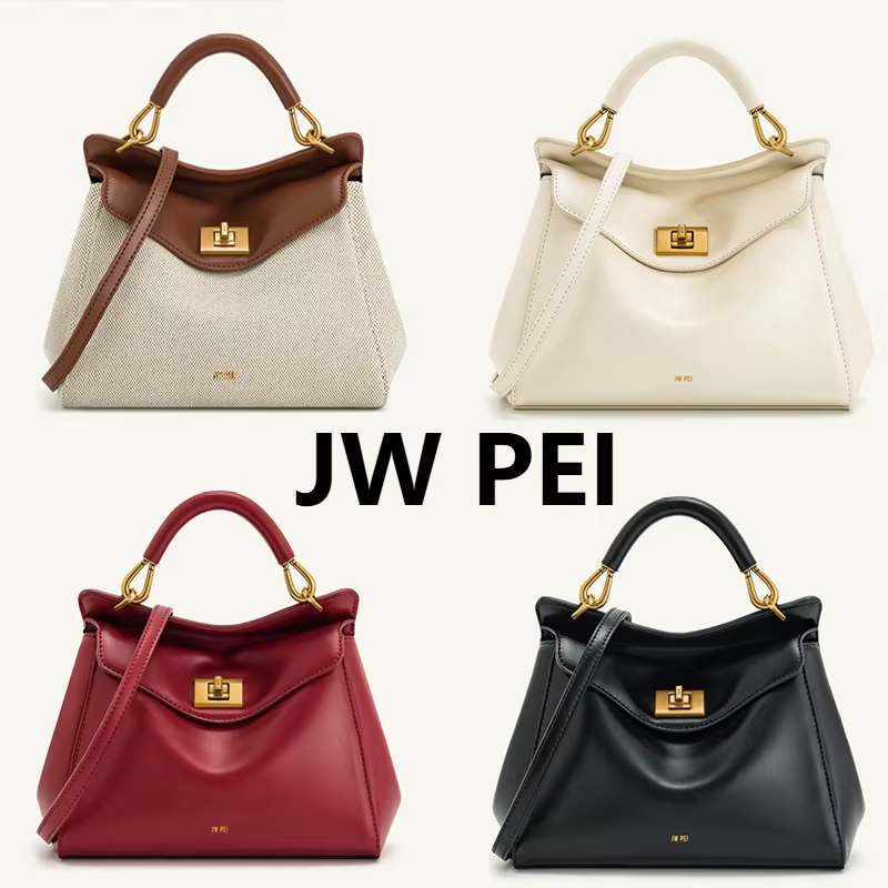 JWPEI 20206 Nouveau Sac à Main Élégant en Cuir Véritable avec Boucle pour Femme, Sac à Bandoulière et Sac Croisé Urbain Décontracté pour Trajet Quotidien