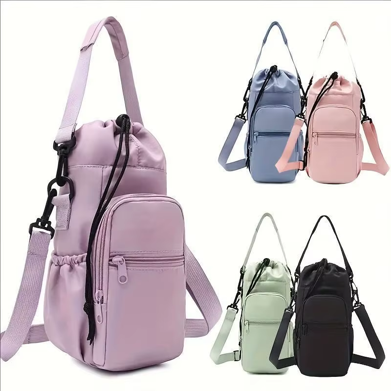 Sac bandoulière porte-bouteille avec sangle pour bouteilles isothermes de 32 oz et 40 oz, support de transport croisé pour bouteilles et accessoires