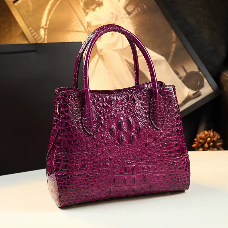 Sac à main femme motif crocodile, grande capacité, sac de jardin, nouveau style 2026, sac à bandoulière de luxe léger et tendance