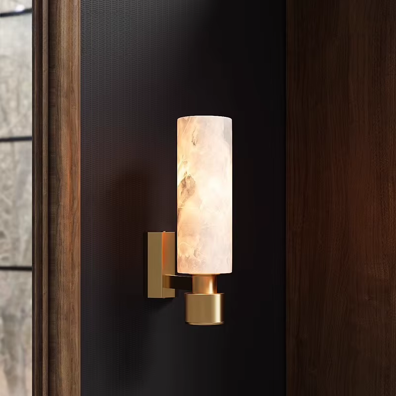 Applique murale en marbre espagnol pour entrée, lavabo, dressing, salle de bain, couloir, balcon, personnalisation hôtelière LED