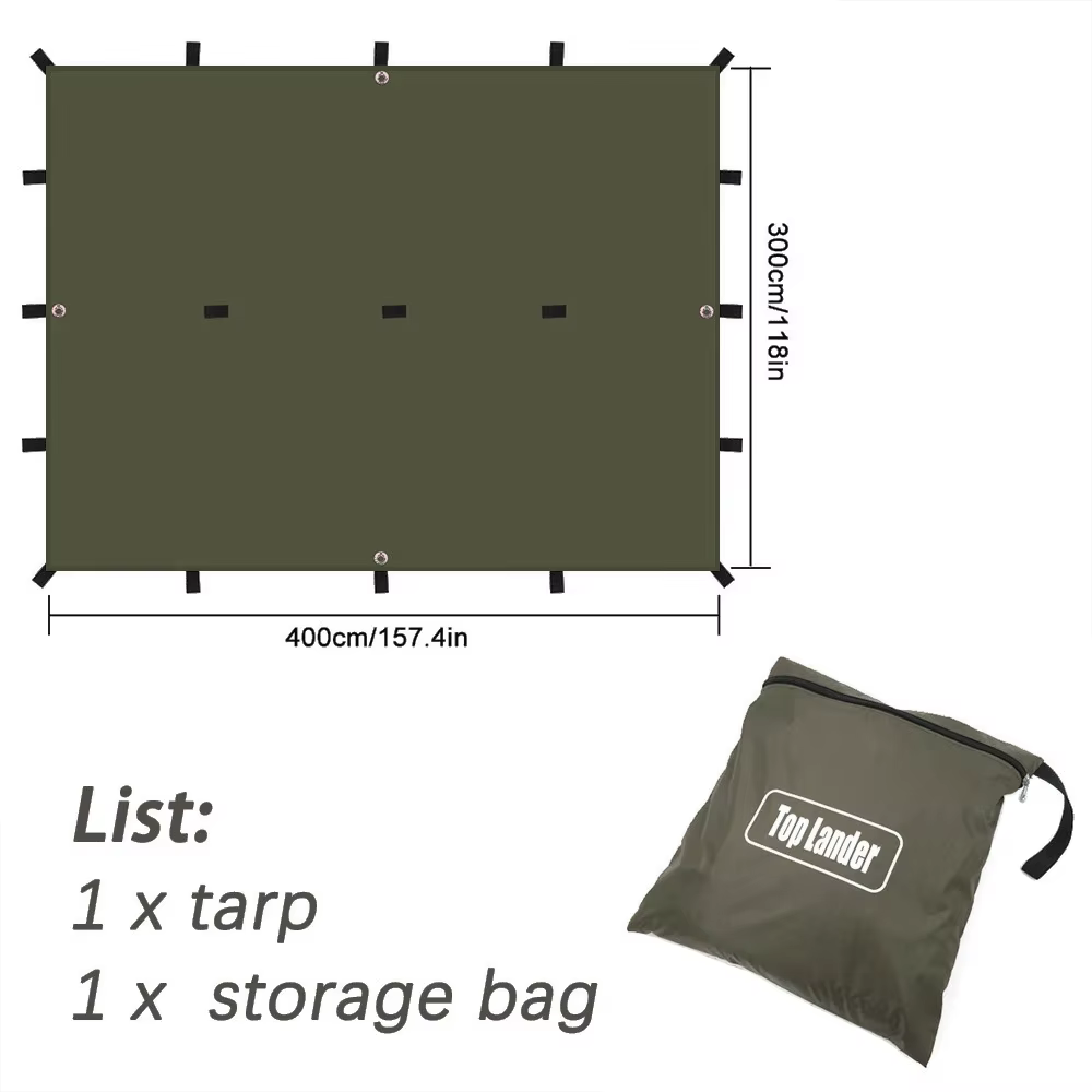 Bâche de survie imperméable à 19 points de suspension