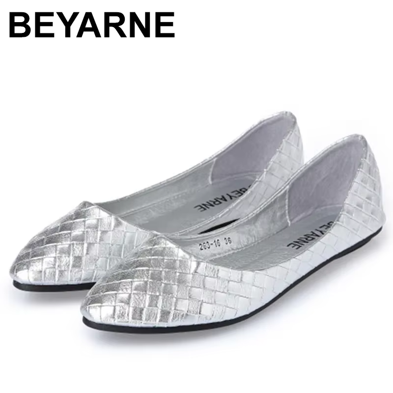 Ballerines Tissées Or et Argent pour Femme