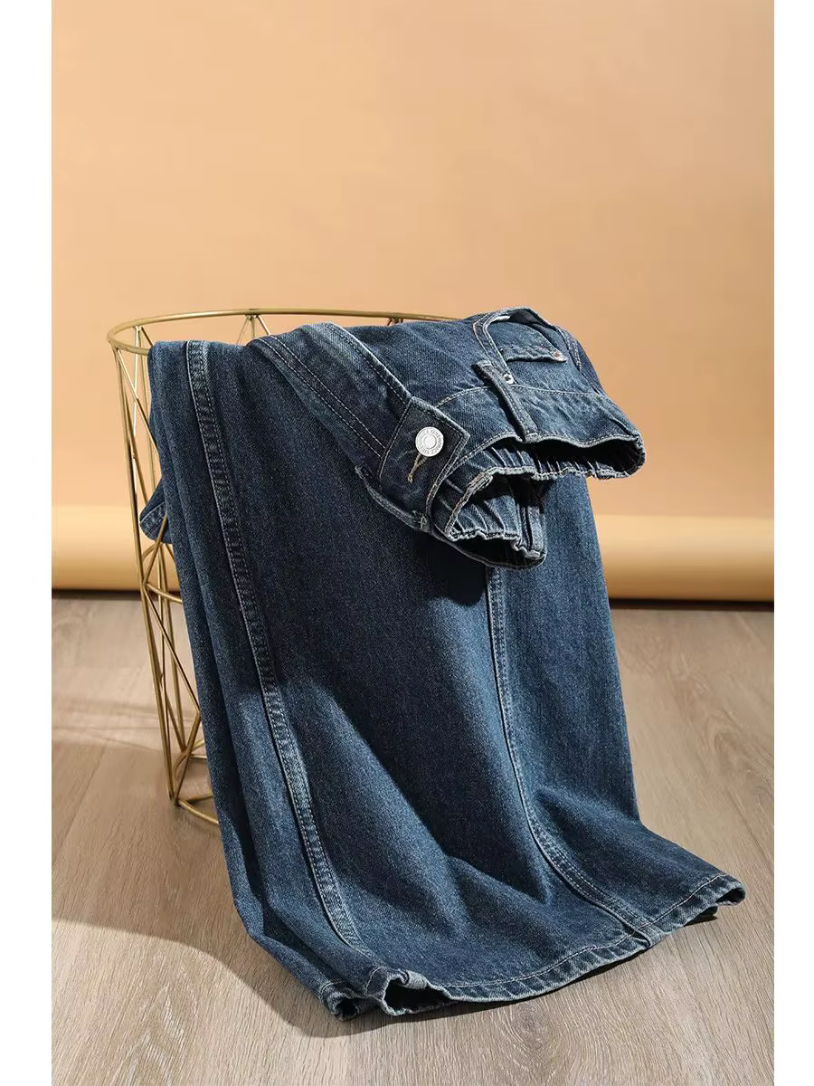 Modiis Yao-Jean baggy taille haute pour femme, pantalon en denim polyvalent, droit, adt, jambe large, mode rétro, décontracté, hiver, 2023