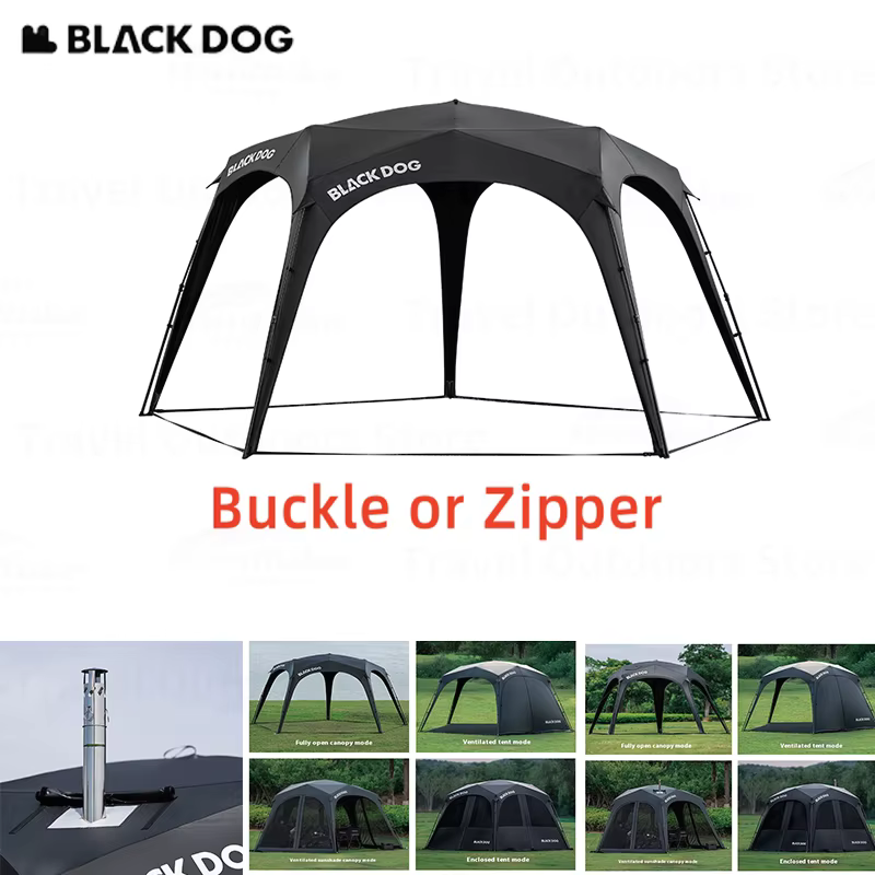 Naturehike – tente dôme de Camping BLACKDOG, pare-soleil en tissu Oxford 150D, combinaison de boucle ou fermeture éclair, tente de voyage en plein air avec cheminée