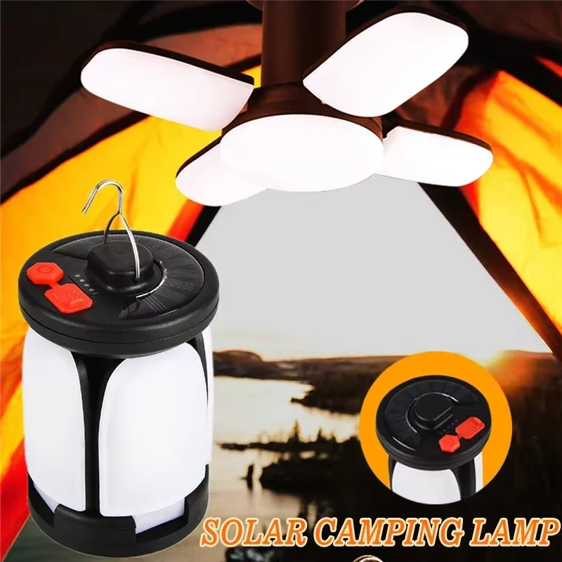 Éclairage extérieur LED feuille lampe de Camping accroché d'urgence solaire USB Rechargeable tente