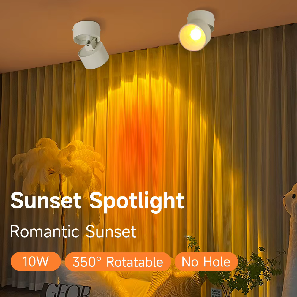 Spot lumineux de plafond pliable au coucher du soleil, plafonnier monté en Surface pour salon, couloir, éclairage intégré