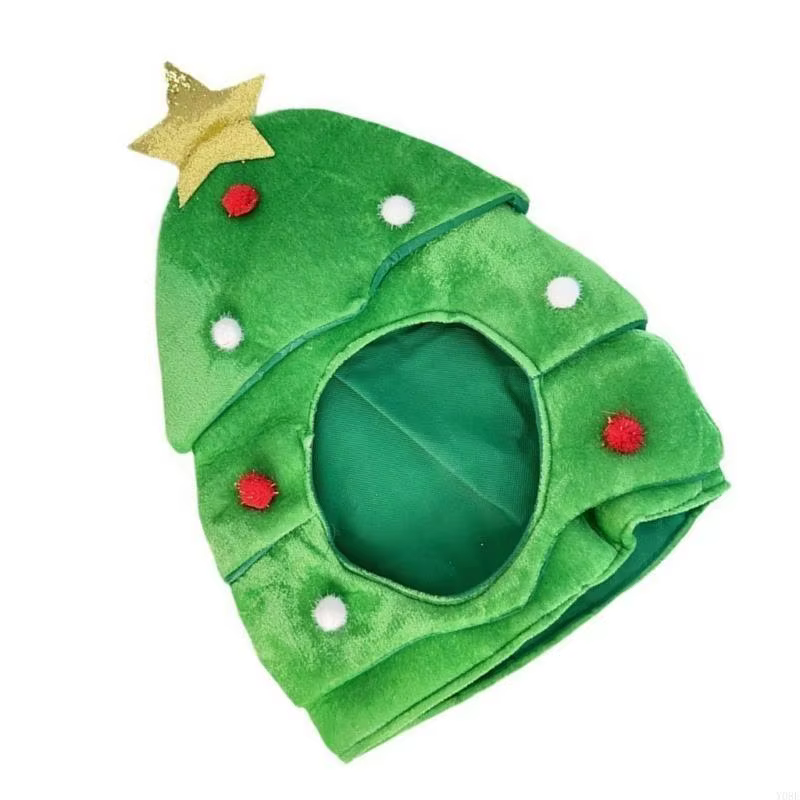 Chapeau d'arbre noël avec étoile, pour fête Festival noël, couvre-chef du nouvel an, accessoire Costume père Y08E