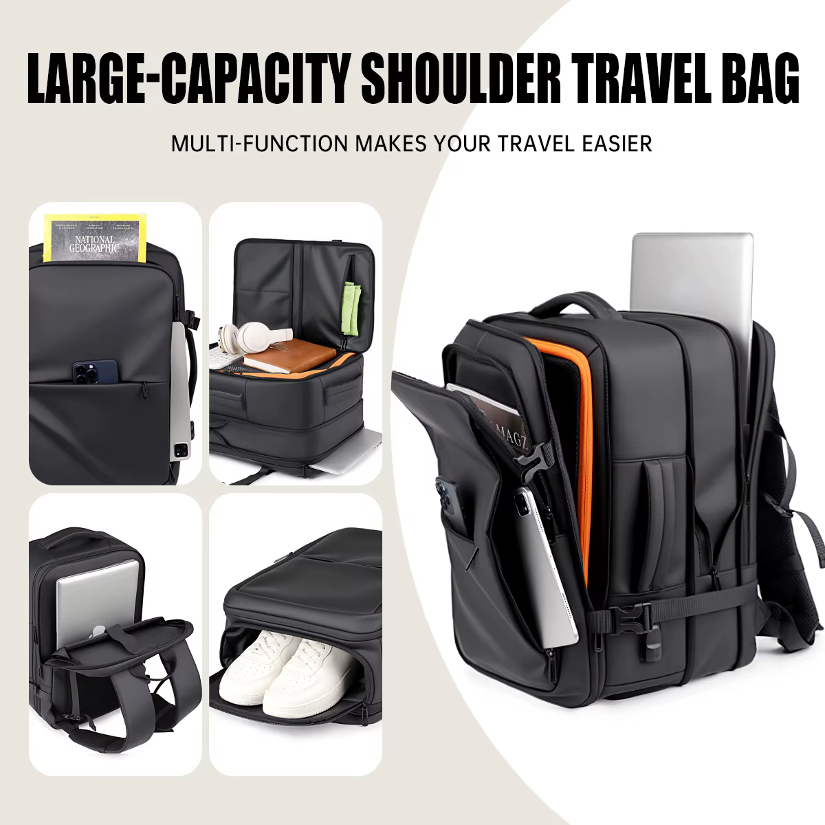Sac à dos étanche de grande capacité pour hommes et femmes