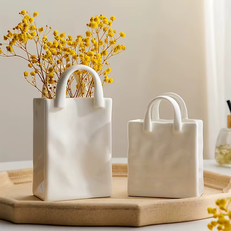 Vase décoratif moderne en forme de sac à main