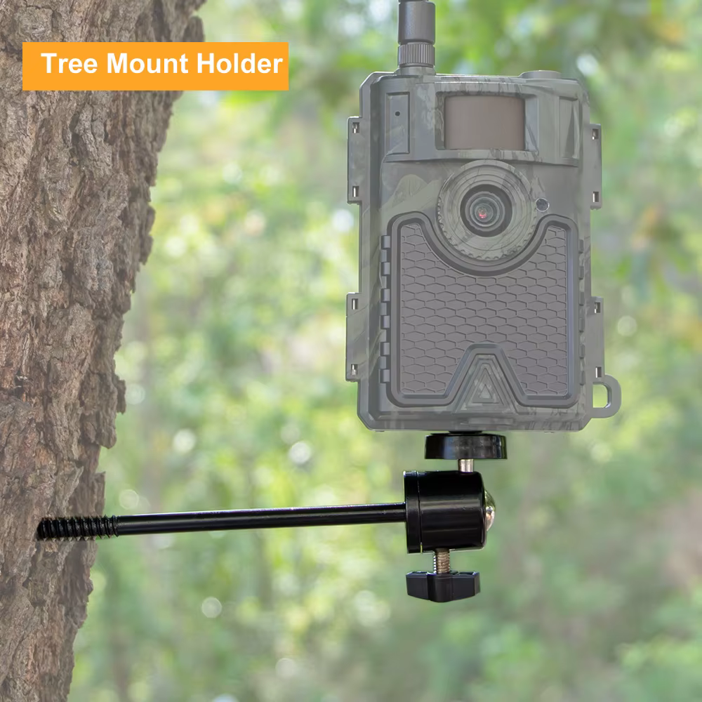 Support d'arbre de caméra portable avec vis de 1/4 pouces pour une installation rapide, réglable pour les caméras, les chargeurs solaires et la vision nocturne