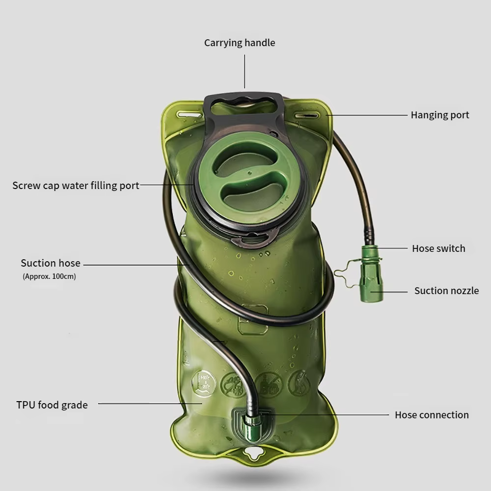 Sac à dos d'hydratation avec réservoir d'eau de 2L, grande capacité, sacs d'eau en EVA pour la course à pied, le cyclisme, sac de stockage d'eau d'hydratation