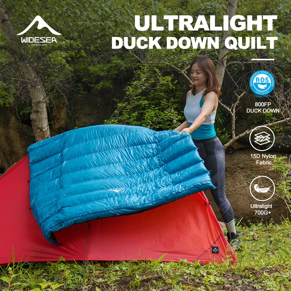 Widesea Camping vers le bas sac de couchage adultes 15DWaterproof Nylon léger double usage survie d'hiver ultraléger tente fournitures