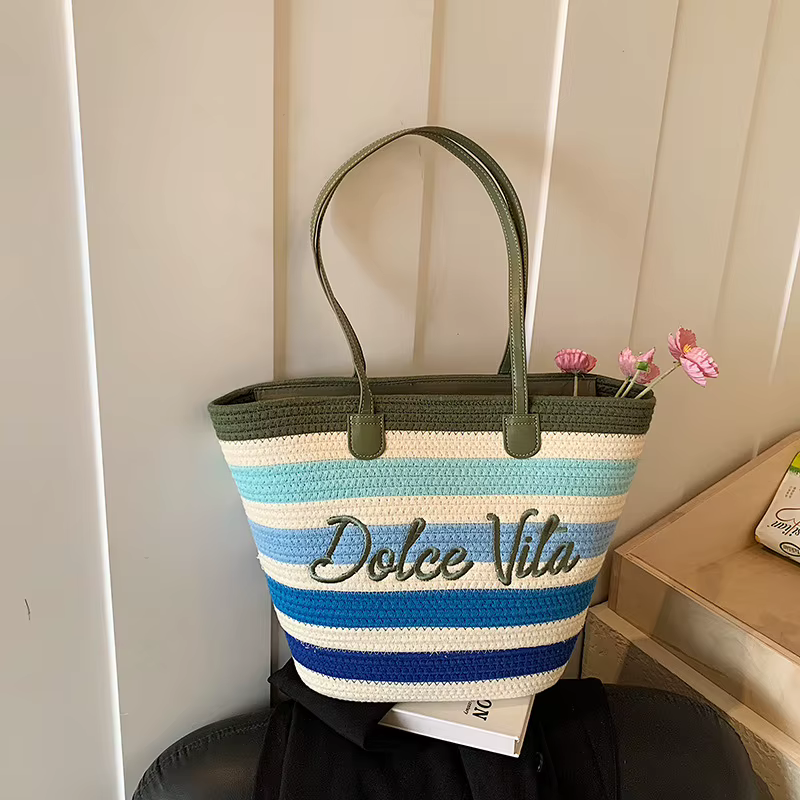 Sac fourre-tout en paille grande capacité