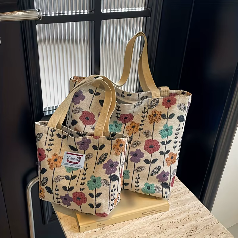 1 sac à main bohème tendance, un élégant sac à main violet à fleurs avec fermeture à glissière, adapté aux sorties, aux trajets domicile-travail ou à un usage quotidien.