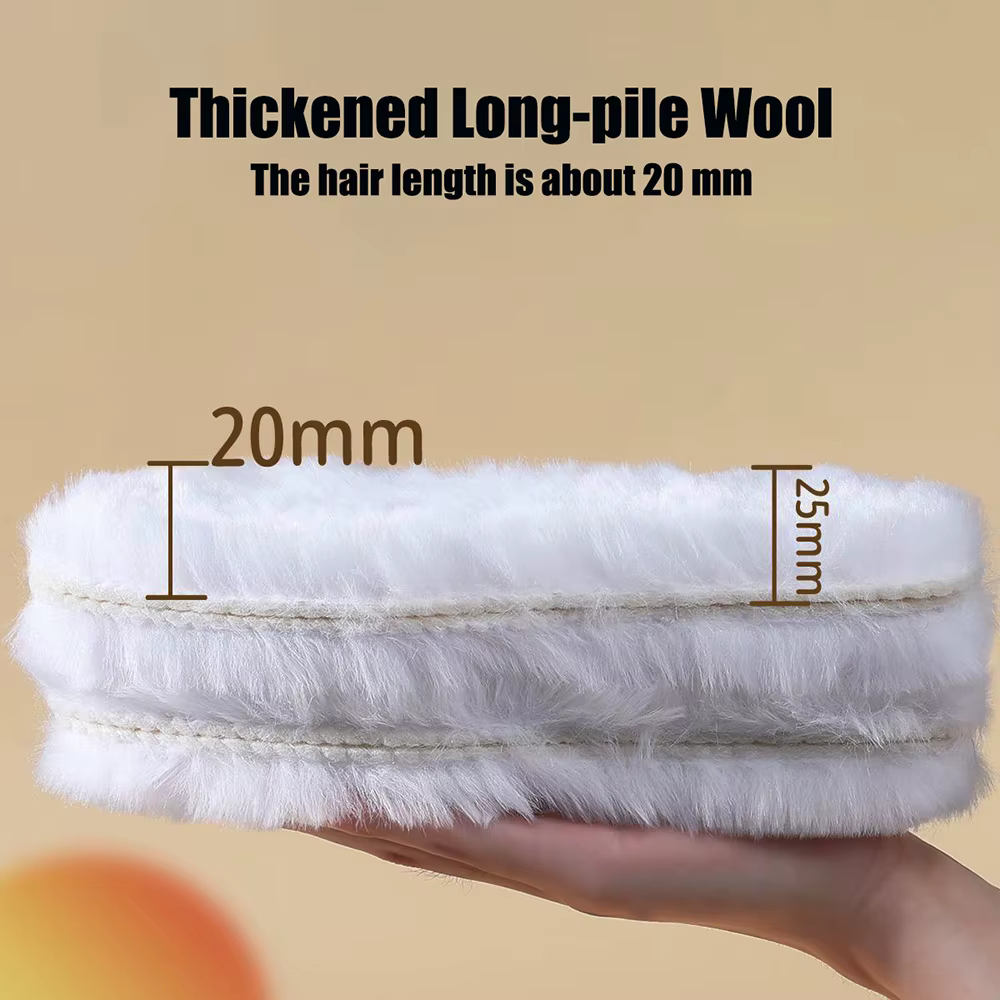 Semelles intérieures en molleton en peau de mouton véritable  Hommes Femmes Semelle intérieure d’hiver en cachemire épais thermique en laine véritable pour Chaussures Semelles intérieures pour bottes 