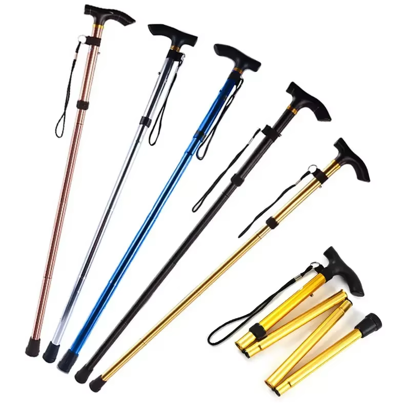 Bâton de marche multifonction bâtons de Trekking béquilles pliantes télescopiques