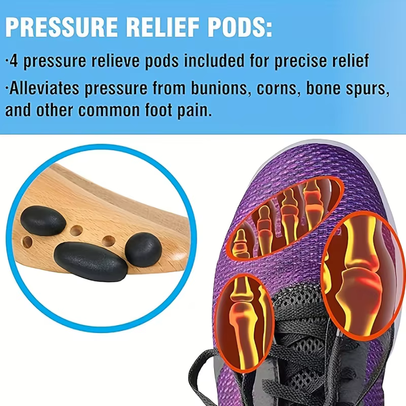 1/2 Paire d'Élargisseurs de Chaussures en Bois pour Femmes et Hommes - Écarteur pour Pieds Larges, Hallux Valgus ou Callosités