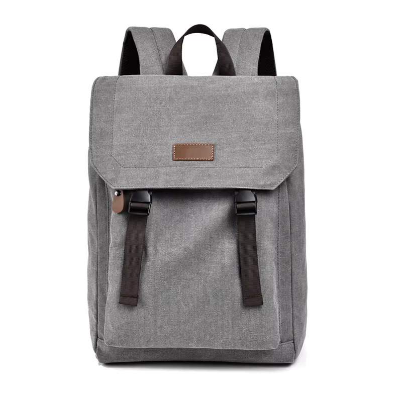 Sac à dos en toile pour hommes, sac de grande capacité de Style rétro avec sangles à boucle