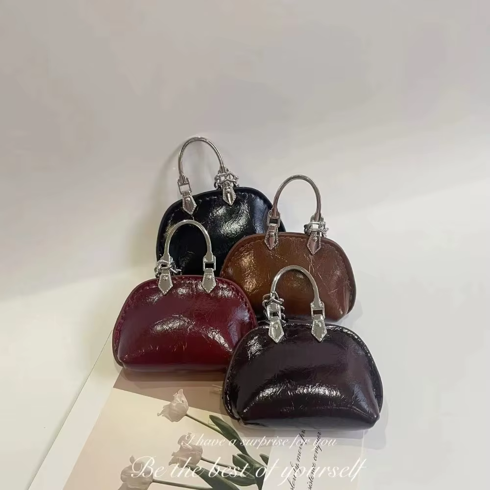Nouveau Sac décoration sac pendentif petit cuir PU Mini sac à main couleur unie sac suspendu