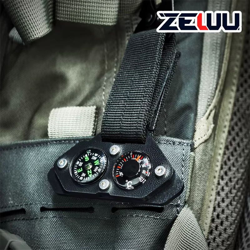 Boussole thermomètre pendentif fonctionnel breloque porte-clés sac à dos accessoires EDC tactique voyage en plein air Camping outils