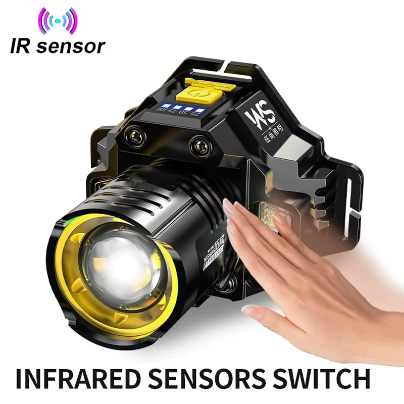 Lampe frontale LED puissante et Rechargeable avec phare télescopique Zoomable-lumière