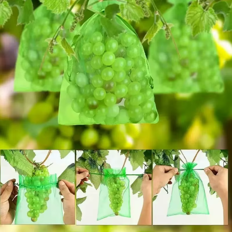 1-100pcs Fruit Protection Bags Breathable Organza