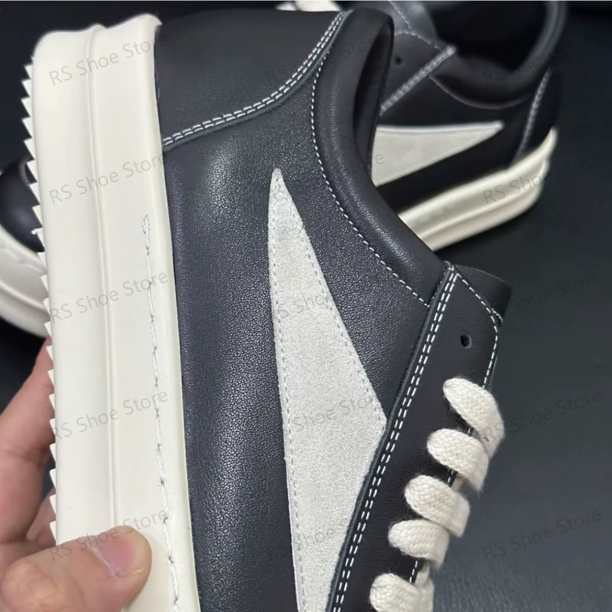 Ro Classic Designer Sneaker Low Top Women Black Suede Shoes Leather Casual Shoe Lace Up Retro Flat Canvas Sneakers