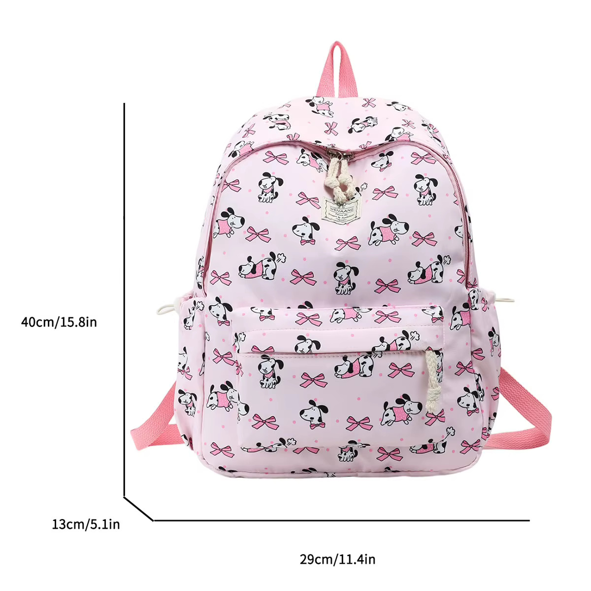 Sac à dos pour fille à motif animalier de dessin animé Sweet Kuromi, léger, en nylon, grande capacité, sac à dos double pour étudiants, campus, extérieur