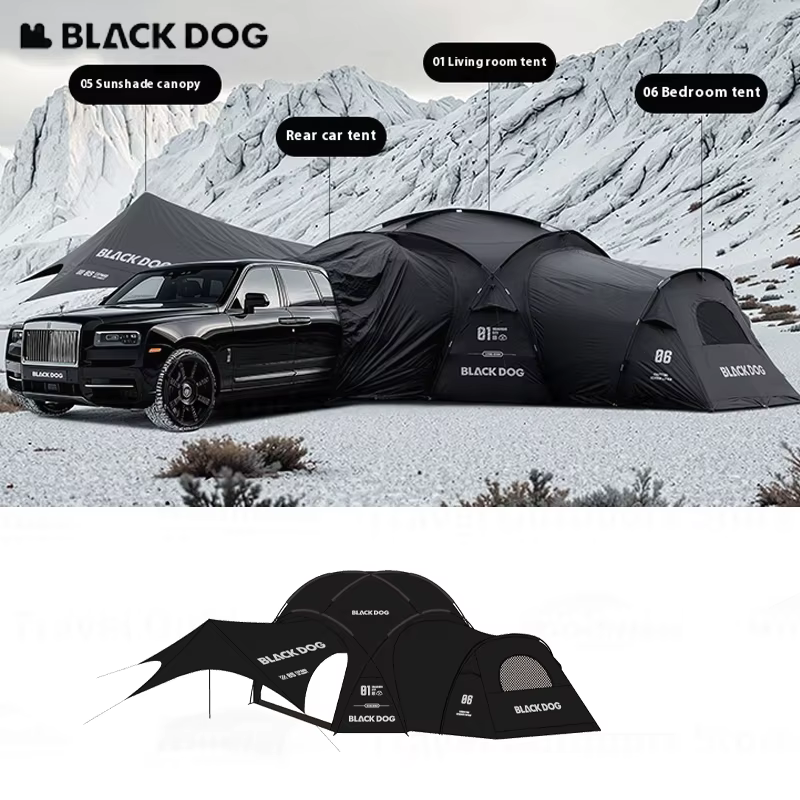 Tente dôme extérieure BLACKDOG en polyester taffetas 210T