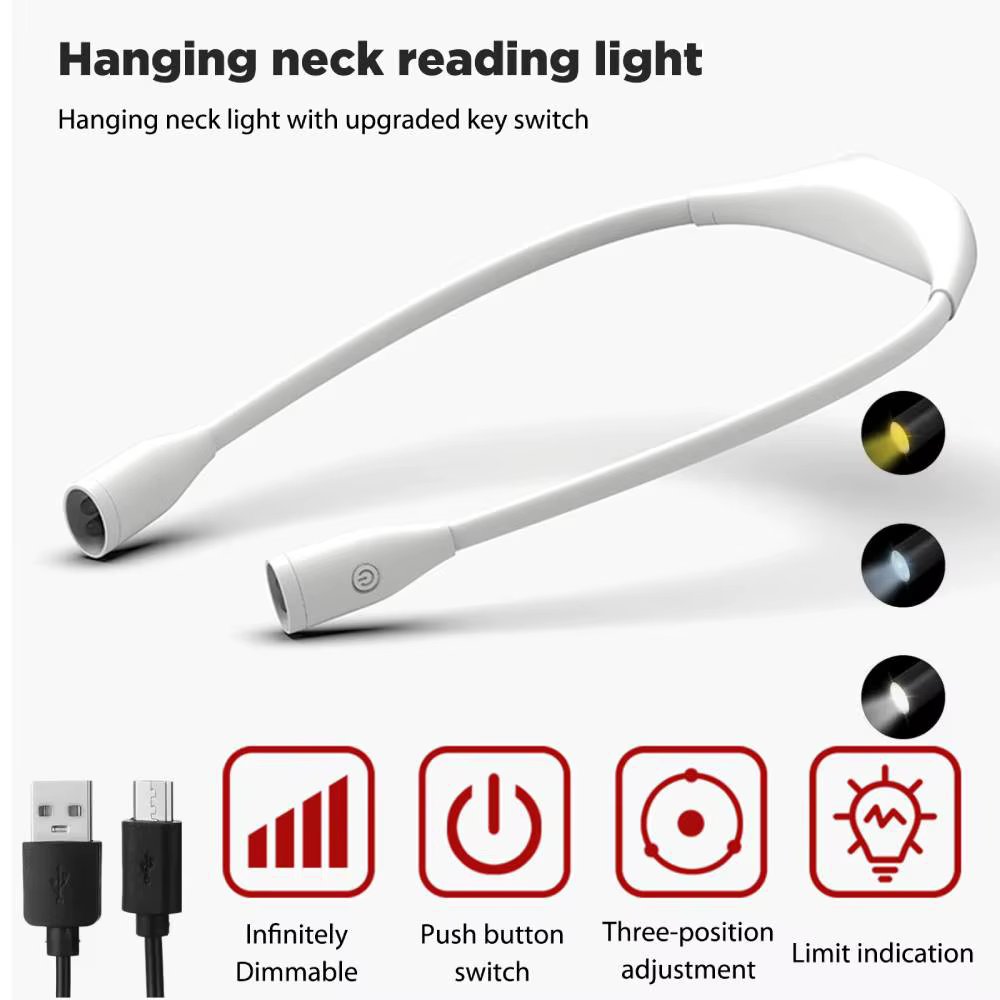 Lampes de lecture LED rechargeables pour le cou