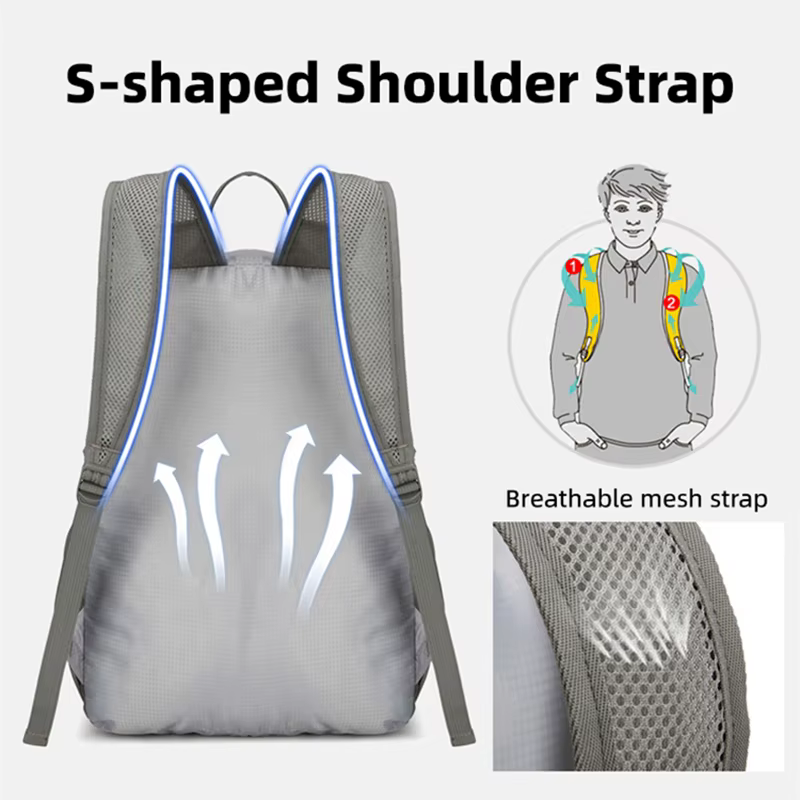 Nouveaux sacs à dos de randonnée pliables sac à dos résistant à l'eau petit sac à dos pliant de 20L pour les voyages Camping vacances