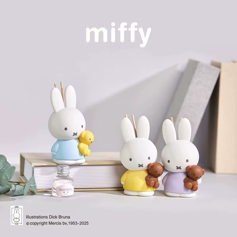 Nouveau diffuseur à bâtonnets Miffy Aroma Series authentique, figurine lapin mignon pour la décoration intérieure, chambre et table, cadeaux jouets