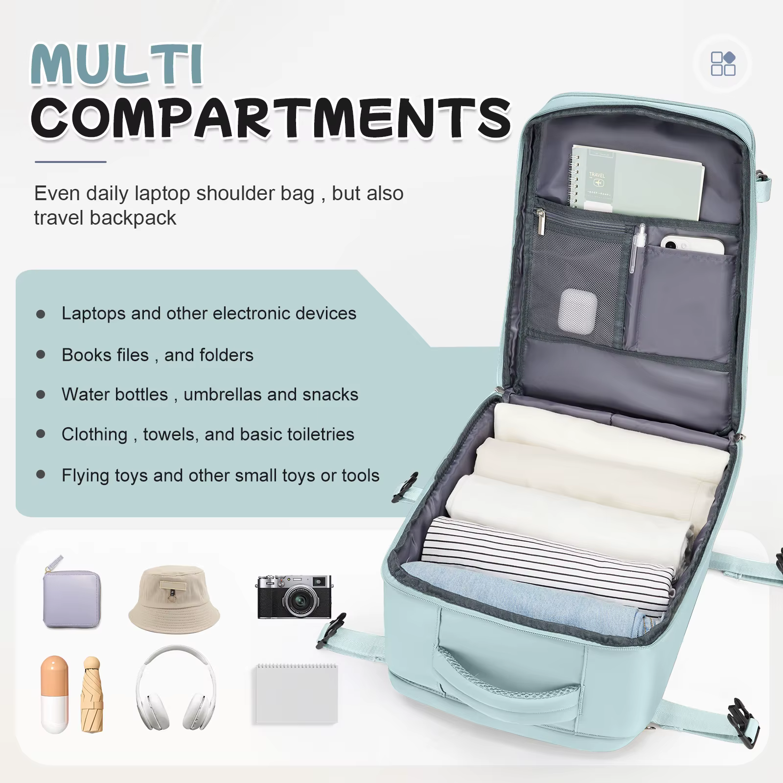 Sac à dos extérieur multifonction sac à dos de voyage de grande capacité pour femmes hommes