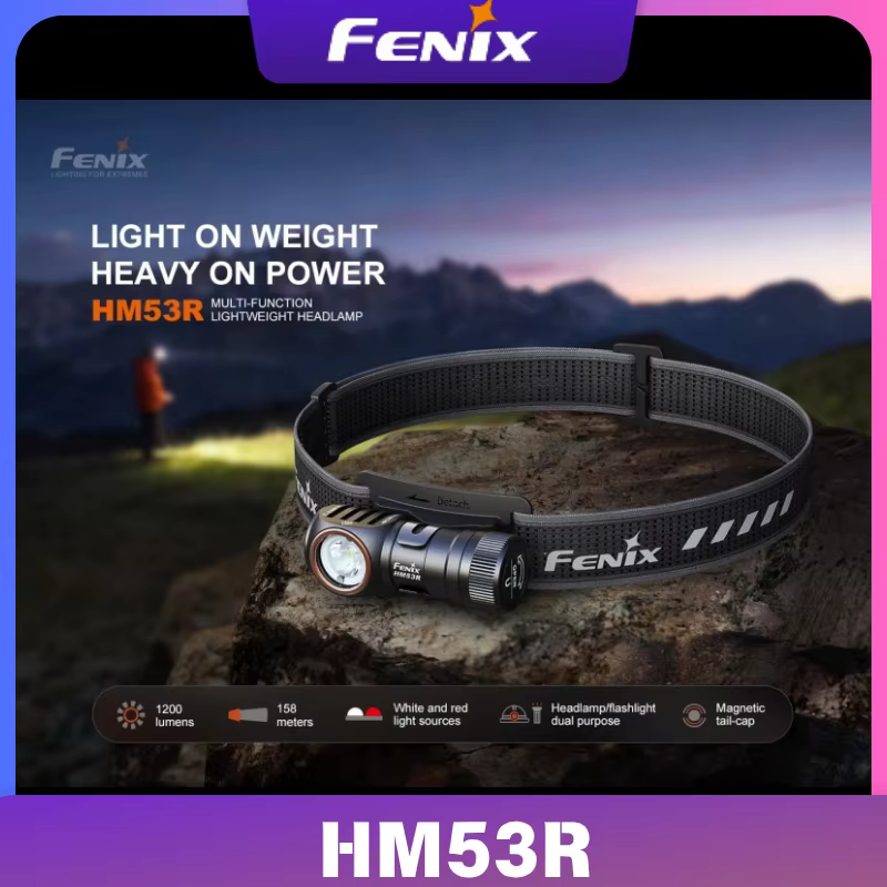 Lampe frontale multifonctionnelle FENIX HM53R 1200 lumens