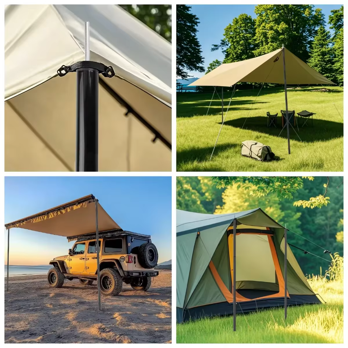 Poteaux de tente de camping télescopiques