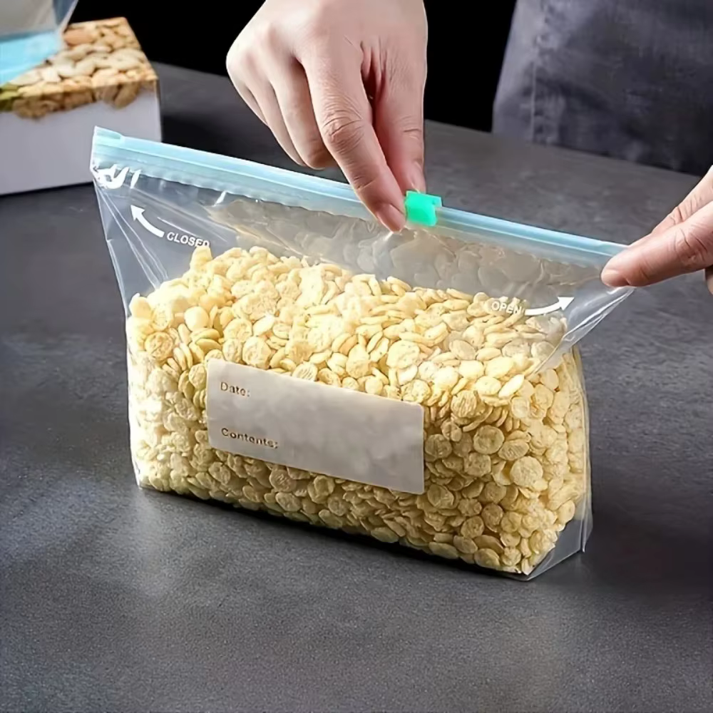 45 pièces sac à fermeture éclair réutilisable Stand Up Zip fermé sac de congélateur en plastique fruits légumes Ziplock cuisine stockage des aliments organisateur pochette