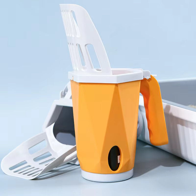 Pelle à litière pour chat avec sac à crottes intégré de grande capacité, outil de nettoyage pour boîte de toilette, fournitures pour animaux de compagnie