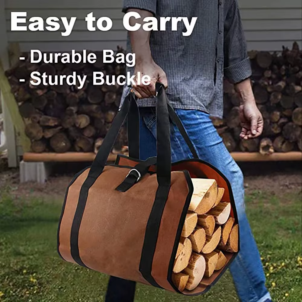 Sac fourre-tout portable pour bois de chauffage extérieur
