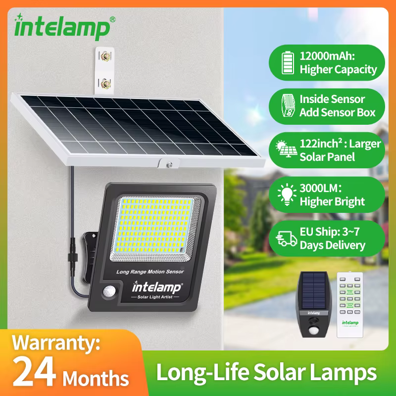Lampe solaire extérieure intelamp 12000mah 3000LM