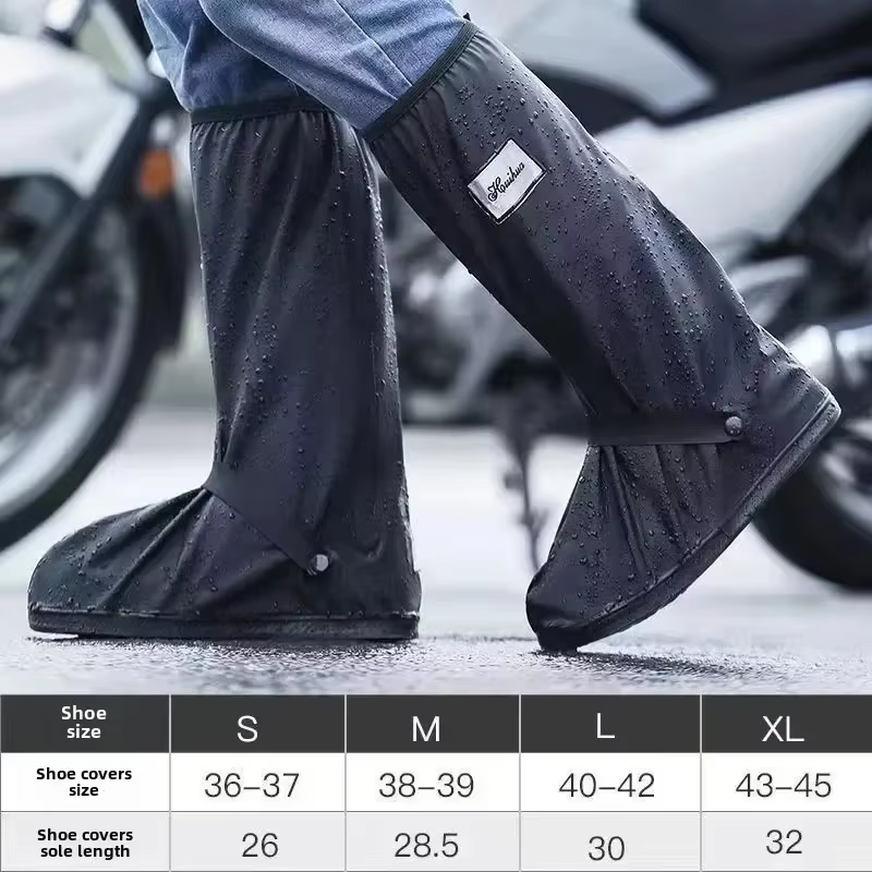 Couvre-chaussures de pluie imperméables à tige haute avec réflecteur