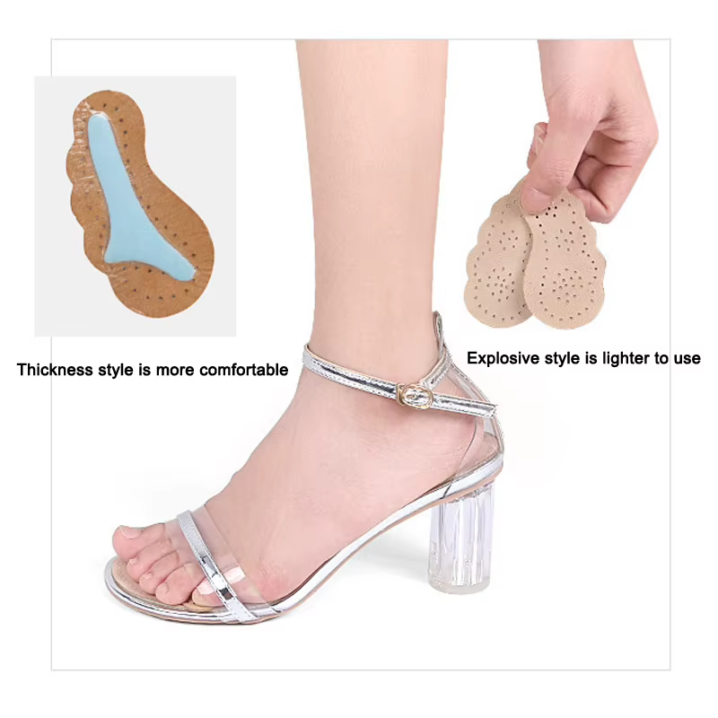 Semelles intérieures antidérapantes pour femmes chaussures autocollants coussinets avant-pied en cuir pour sandales talons hauts insérer des coussinets antidérapants auto-adhésifs