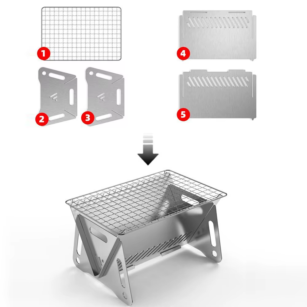 Réchaud de camping avec grille de barbecue