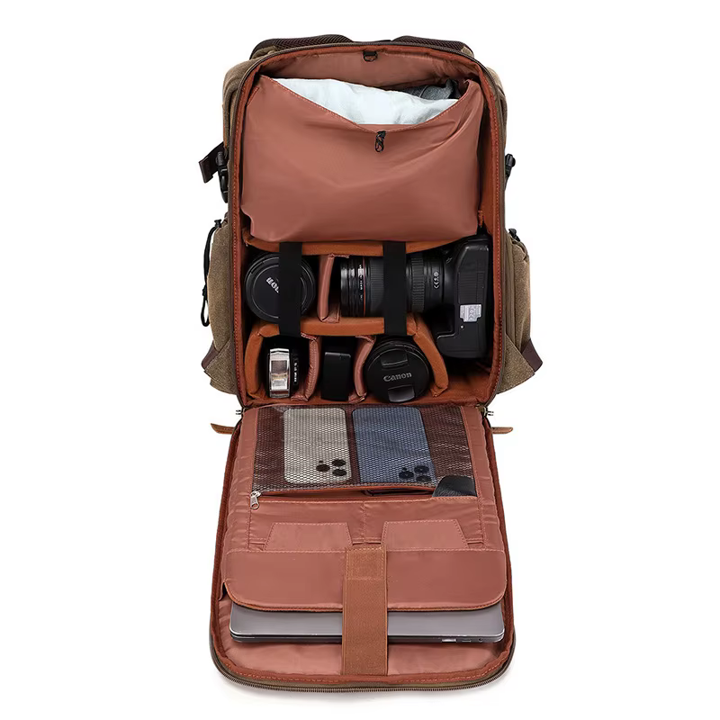 Sac photo à double bandoulière adapté aux micro-caméras, drones, appareils photo reflex numériques, sac multifonctionnel d'extérieur à double bandoulière